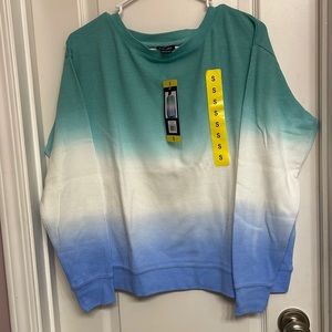 Splendid Teal/ Blue Dip Dye Thermal Sweater